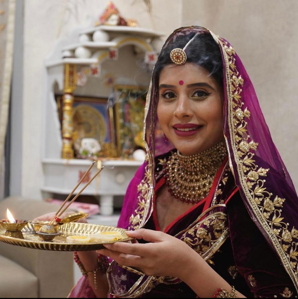 charu asopa karwa chauth look